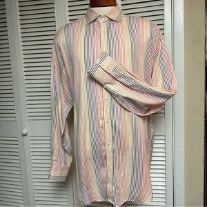 THOMAS DEAN Size XXL Flip Cuff STRIPED Long Sleeve